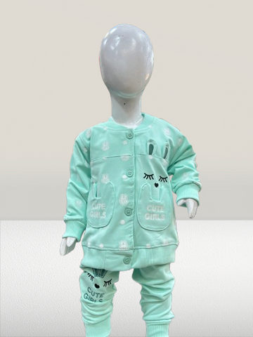 Girls 3-Piece Clothing Set with Sleeveless White Inner-kk5539