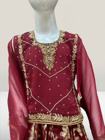 Girls 3-Piece Sharara Suit kk-5503