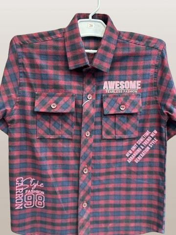 Boys Cotton Check Shirt kk-5480
