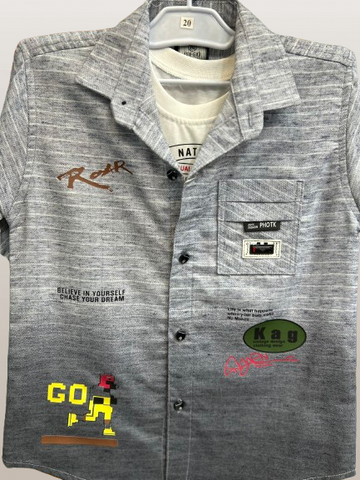 Boys 2-Piece Cotton Shirt kk-5568